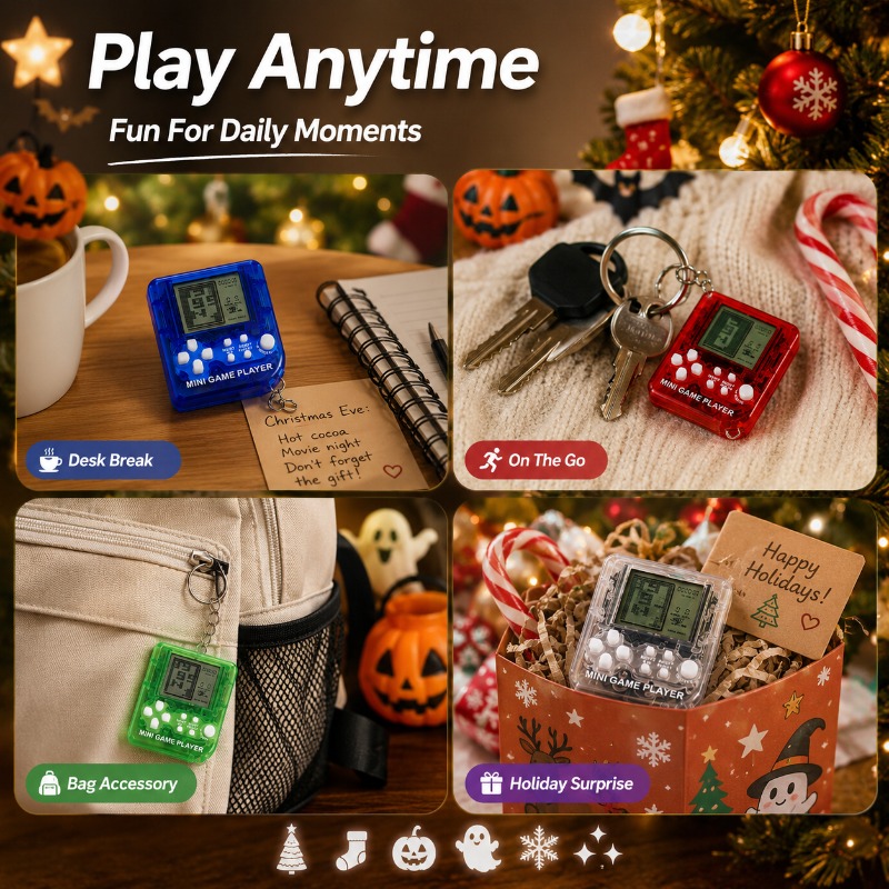 Mini Tetris Game Console Keych - Gaming Console Keychain review and price
