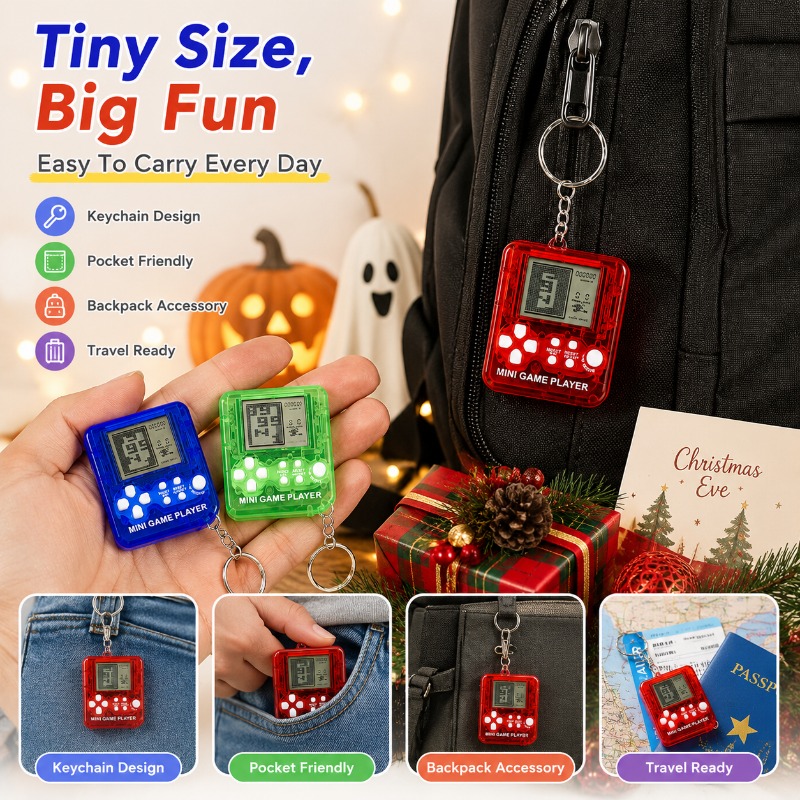 Mini Tetris Game Console Keych - Gaming Console Keychain review and price